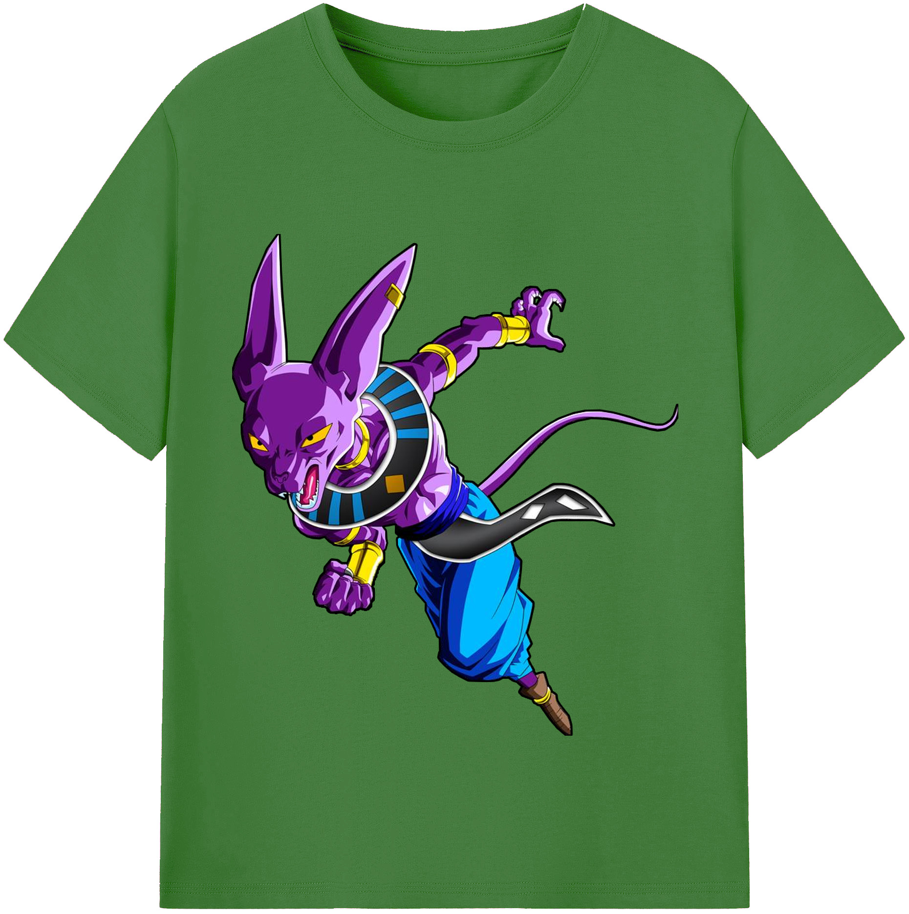 （画像用） ドラゴンボール ビルス 破壊神ビルス DRAGON BALL Beerus Birusu レディースカジュアルプリントTシャツ（綿100％）